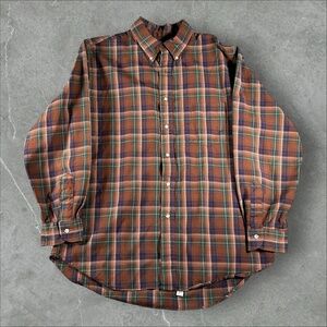 Sir Pendleton Plaid Shirt‎ Mens Large Brown Plaid Wool Flannel Classic Outdoor